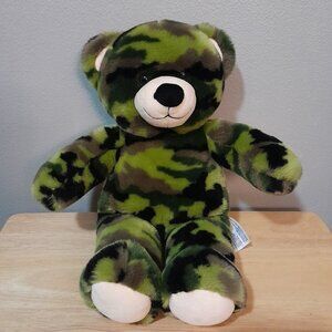 Build A Bear Workshop Camo Bear Joe Army Green Plush Stuffed Teddy 16in